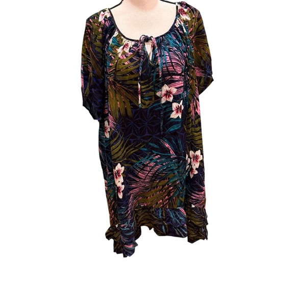 LORALETTE 100% Viscose Tropical Multicolor Dress/Tunic Dress Size 4X (26/28 - Picture 4 of 8